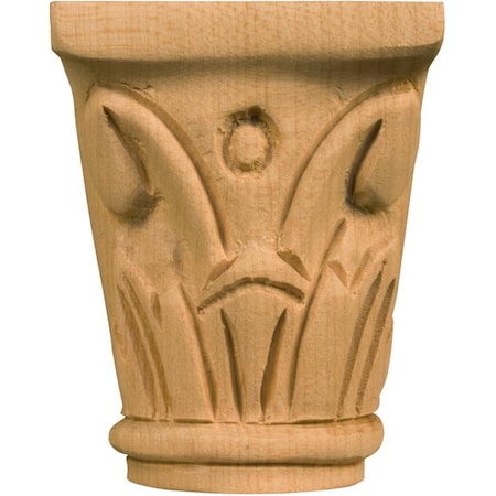 2 3/4 X 2 1/4 X 1 Sm. Swirl Half Round Capital In Alder